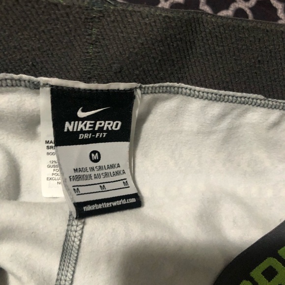 Nike Pro Compression Athletic Leggings Black Lime Women’s Medium - Picture 5 of 6